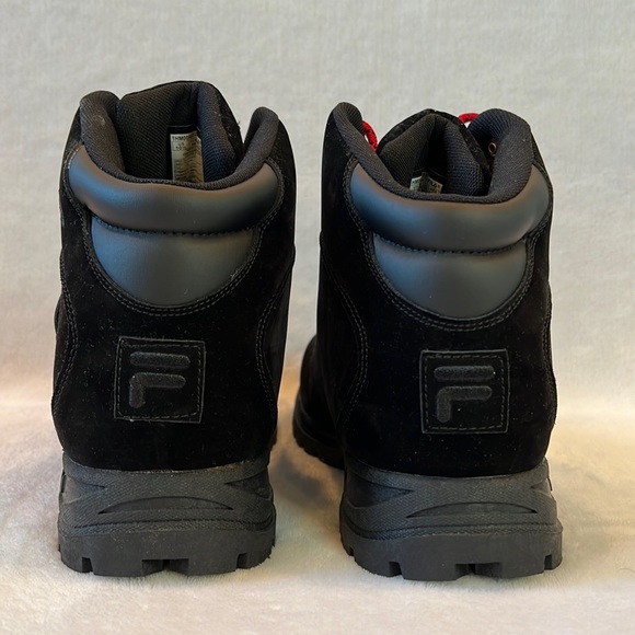 Fila Black Diviner FS Red Laced Hiking Boots 10.5 or 12 - Picture 6 of 7